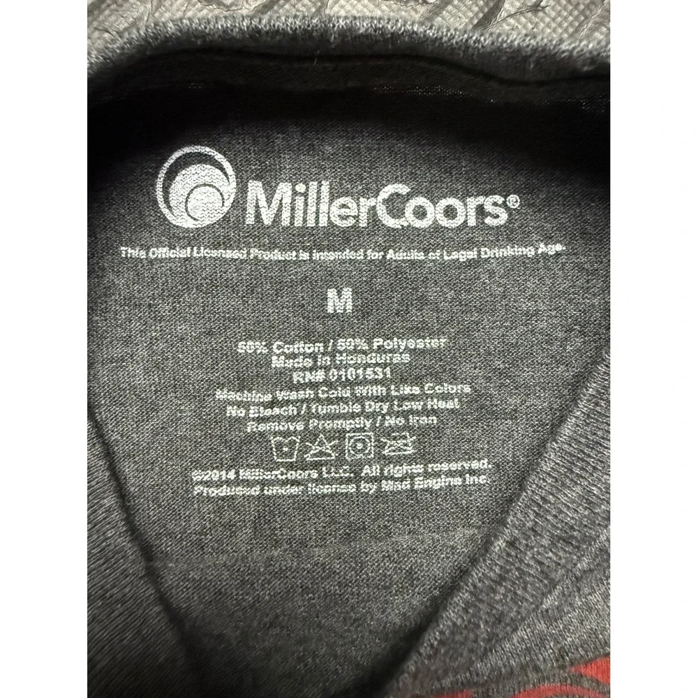 Miller High Life T Shirt Mens Medium Gray Champagne of Beers Graphic Tee 2014 - Picture 6 of 6